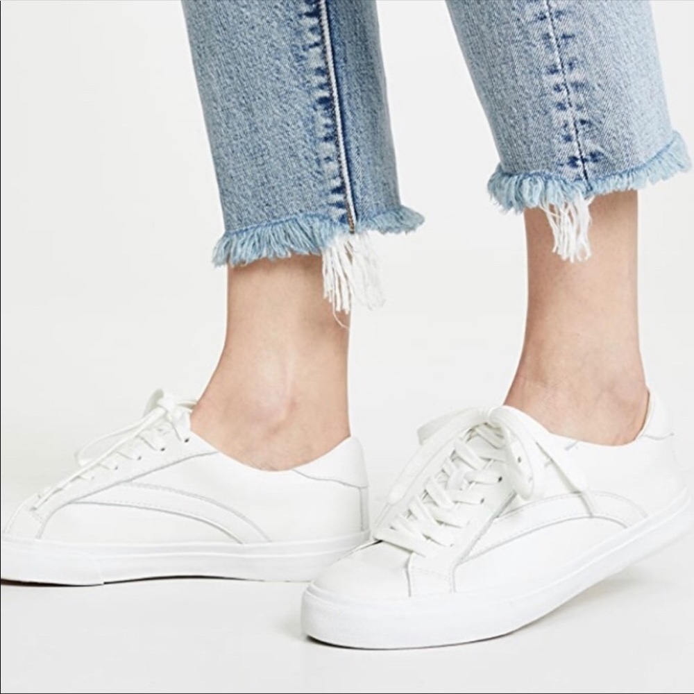 SIDEWALK LOW TOP SNEAKERS 👟 Madewell leather White 7.5 women great shape